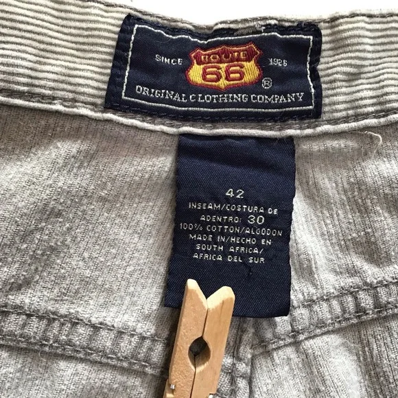 Route 66 Pants Mens Sz 42x30 Beige Corduroy Loose Fit Y2K Vintage Standard Wale - Picture 7 of 15